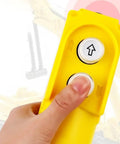 Crane Hoist Control Push Button Switch With 30UF Capacitor, 220V-380V Dual Voltage, IP55 Weather Resistant Pro-Grade ABS Pendant, Ergonomic Up Down Operation For Smooth, Safe Electric Hoist Lifting And Precise Traction. Yellow ABS pendant with up button pressed