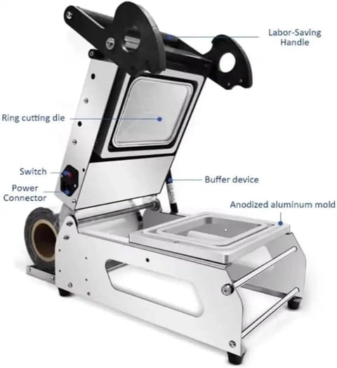 Game Changer Tabletop Vacuum Sealer And Heat Press Machine showing anodized aluminum mold and labor-saving handle.