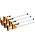 8 Inch Gear Bar Clamps For Woodworking Quick Release 600lb Clamping Capacity 2 Pack lined up on white background