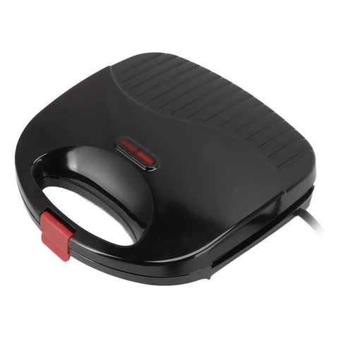Compact 750W Electric Panini Press Grill And Double Sided Sandwich Maker Featuring Durable Nonstick Coating, closed view.