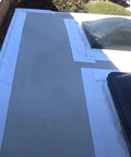 RV Roof Tape 2 Inch By 50 Foot Black For Camper And Trailer Roof Repair, installed as waterproof sealant and patch.