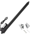 Heavy Duty Beefy 26 Inch Long Stroke IP65 Waterproof 12V Linear Actuator With Mounting Brackets, shown with parts