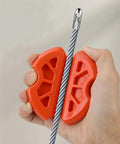 Two Pack Cable Threading Tools With Rubber Grip For Electricians, Anti Slip Ergonomic Clamp For Easy Wire Drawing, Keeps Hands From Fatigue, Compact Pocket Ready, Quick Positioning On Cables, orange rubber cable puller in hand