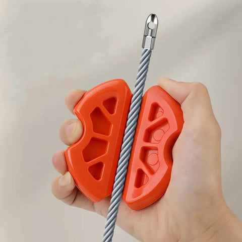 Two Pack Cable Threading Tools With Rubber Grip For Electricians, Anti Slip Ergonomic Clamp For Easy Wire Drawing, Keeps Hands From Fatigue, Compact Pocket Ready, Quick Positioning On Cables, orange rubber cable puller in hand