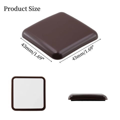 Eight Pack Self Stick Furniture Sliders Brown Square Self Adhesive Carpet Sliders Furniture Moving Pads Glides For Sofas Chairs