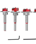 Kickin Out Flawless Holes With Zero Sweat From This Top Shelf Five Piece Forstner Drill Bit Set Featuring Adjustable Pilot Guide. T-Handle.