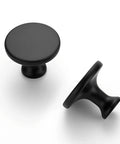 Ten Pack One And One Quarter Inch Matte Black Round Cabinet Knobs Zinc Solid Drawer Pulls For Cabinets Cupboards Dresser Closet