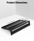 Ultra Lightweight Aluminum Guitar Pedalboard Case 20x11.4x4 Inches with black frame and visible dimensions
