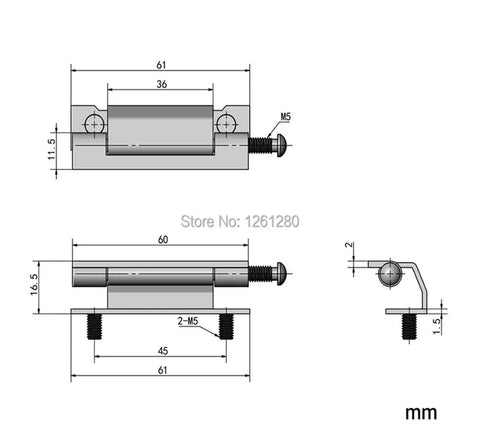 Technical drawing of Heavy Duty Electric Switchgear Box Control Panel Enclosure Door Hinges Built Like A Tank Automation Equipment Hardware.