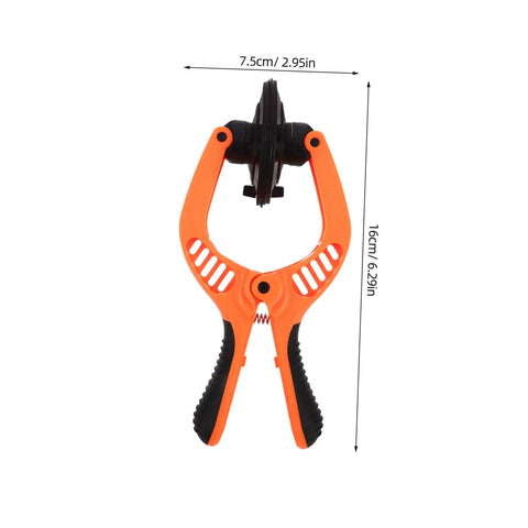 Mobile Phone Screen Opening Tool With Cup And Pliers For Quick Repairs Pro Grade LCD Removal Kit shown from the front with dimensions.