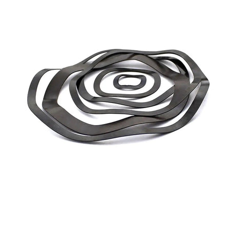 Three Wave Crest Spring Washer M14x17x0.3 Type Gasket Elastic Washer Set 30 Pieces Easy Install for Screws and Bolts arranged on white