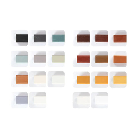 Wax Repair Stick For Quick Fix On Wood Floors And Furniture Scratches, 11 Colors, heat activation, shown in a color grid.