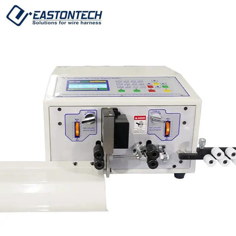 Heavy Duty Dual Channel Wire Stripper And Cutter For 0.1 To 2.5 mm Cables with control panel and wire feed mechanism.