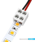 25 Pack 2 Pin 8mm LED Tape Light Connectors With Screwdriver No Solder Needed Wire To Strip Quick Tighten Terminal Blocks For 5V 12V 24V
