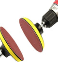 Super Tough 100 Pack Of 4 Inch Flocking Sandpaper Discs With Hook And Loop Backing for use with power grinders.