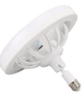 LED Ceiling Fan Light with Remote Control, 30W Silent Enclosed Fan for white design with fan blades and socket view.