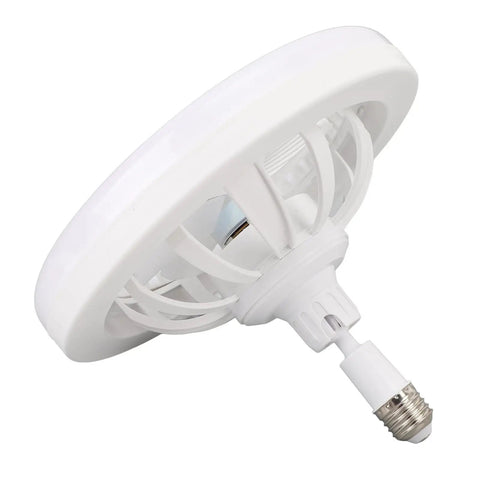 LED Ceiling Fan Light with Remote Control, 30W Silent Enclosed Fan for white design with fan blades and socket view.