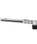 Belt Drive CNC Linear Motion Stage With Nema 34 Motor, 600 mm Stroke, side view showing aluminum guide block and smooth guide rails.