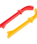 2 Pack Woodworking Push Sticks for Safety and Precision, Ergonomic Jointer Push Blocks in red and yellow for Hand Protection