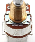 Front view: 500k push-pull guitar potentiometer with short split shaft, audio taper, Bourns.