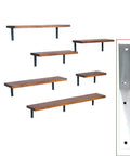 Set Of Two Heavy Duty L Corner Braces, Straight Up Solid Wall Mounted Floating Shelf Supports, Rugged Metal Triangle Hardware With No Sweat Screw Installation, Modern Space Savers Built Tough with wooden shelves and metal supports.