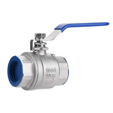 Heavy Duty 304 Stainless Steel Full Port Female Ball Valve Featuring Smooth Operator Design For Rock Solid Plumbing Control And Zero Hassle Water Line Shut Off On Three Quarter Inch Bspt Thread