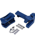 Blue dual-cutter woodworking trimmer with metal blades and inserts (set of two cutters)