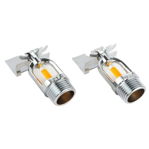 6 Pack Fire Sprinkler Heads 1/2 Inch Pipe Thread Copper Alloy Automatic Sprayer 135F Quick Response with glass bulb triggers.