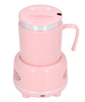 Electric Coffee Mug Warmer And Ice Cold Chiller With Dual Mode Temp Control Aluminum Desktop Heated Coaster USB Powered Drink Stand Keep Your Sip Fresh For The Daily Grind Pink, portable cup warmer with lid and handle.