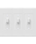 3 Gang Masque Decorator Cover Toggle White For Replacing Discolored Outlets And Painted Wall Plates NEMA Compatible Easy Install Durable Residential Wall Plate For Modern Home, front view
