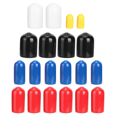Assorted Pro Grade Vacuum Line Cap Kit 20 Pcs in various sizes; colorful caps for cars, trucks, and carbs. Quick slip on cap engine vacuum port sealing.