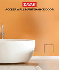 Tough As Nails 9 8 Inch Square Access Panel With Tile Ready Cover and Snug Magnetic Latch No Sweat DIY Install For Hidden Utility Passages Heavy Duty Steel Build in a modern bathroom setting.