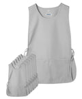 Heavy Duty Cobbler Apron Set Of Six With Deep Front Pockets And Adjustable Waist For Nurses Crafters And Mechanics in Silver Gray