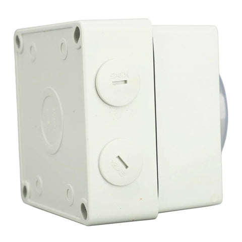 Tough As Nails Ip66 Waterproof Outdoor Electrical Outlet 3 Prong Wall Socket With Clear Protective Cover side view showing two sockets