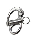 Rock Solid 316 Stainless Steel Snap Shackle Quick Release Swivel Bale Hook, 52mm, for secure boat mooring and water sports.