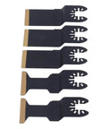 Titanium Plated Oscillating Saw Blades Set High Carbon Steel Universal Fit 5 Pack With Spacers For Metal Cutting Heavy Duty Pro Grade Blades For Soft Metals Smooth Long Lasting Performance, five blades