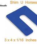 Built Tough Plastic Structural Shim Horseshoe Leveler U Shape Window Door Spacer 3 By 4 By 1 4 Inch Thick Blue with U shape design.
