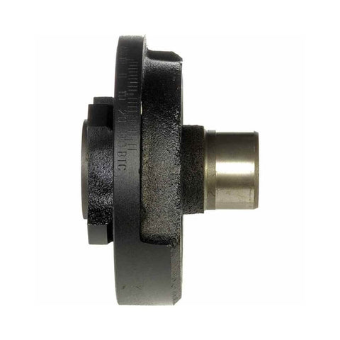 Side view of Harmonic Balancer For Lincoln Mark VII 1990 1991 1992 Black Serpentine Drive Belt Pulley With Keyway And One Mounting Hole