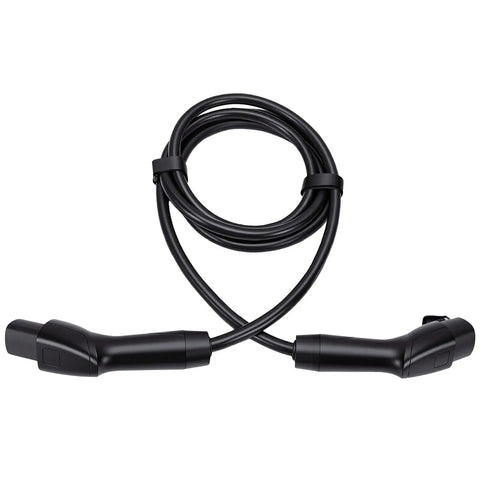 Heavy Duty 50A EV Charger Extension Cord 16.4 Foot Level 1 Portable Charging Cable with two connectors.