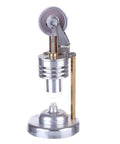 Stirling Engine Kit With Metal Piston And Cool Cylinder, Quartz Heating Tube, Micro Vertical Model, Ready-To-Operate Setup For Hands-On STEM Fun, Durable Metal Build, Includes Alcohol Lamp For Quick Start Learning; vertical metal engine with lamp
