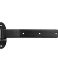 Heavy Duty 12 Inch Black T Strap Gate Hinges 4 Pack Lift Off For Barn Doors Shed Fence Three Sixteenths Inch Thick Leaf With Five Eighths Inch Pin