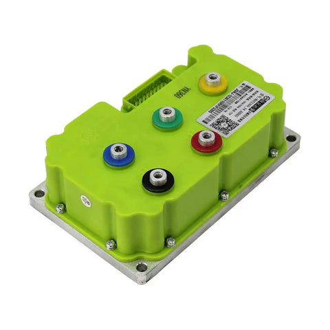 Heavy Duty Programmable Motor Controller For Electric Scooter And Motorcycle Boost Throttle Response With Easy Tune Options And Knockout Torque, green casing.