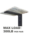 Countertop Support Bracket 2 Pack Heavy Duty Hidden L Bracket 12x6x2.5 Inches for Quartz Granite Laminate Black installed view