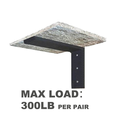 Countertop Support Bracket 2 Pack Heavy Duty Hidden L Bracket 12x6x2.5 Inches for Quartz Granite Laminate Black installed view