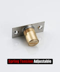 Stainless Steel Closet Door Ball Catch Hardware Kit With Adjustable Ball And Strike Plate Brushed Satin Finish 2 Pack Ideal Universal Replacement For Closet And Cabinet Doors, showing an adjustable ball catch with satin finish.