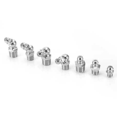 45Pcs M6 M8 M10 Heavy Duty Brass Grease Nipples Zerk Fittings Set for Industrial Machinery and Automotive Maintenance Display