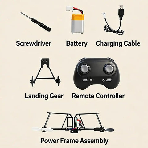 RC Paper Airplane Upgrade Kit With Dual Propellers And 2026 Motor DIY Aircraft Set components including tools and remote
