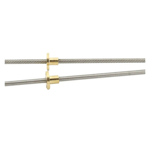 Stainless Steel Ball Screw With Brass Nut 150mm Length Rock Solid High Precision Trapezoidal Spindle For CNC Machines
