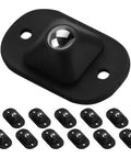 12 Piece Self Adhesive Caster Wheels Gliding Like Butter With 360 Swivel Mini Rollers For Quiet Appliance Slides And Low Profile Furniture Casters Coated In Matte Black, showing close-up of rollers.