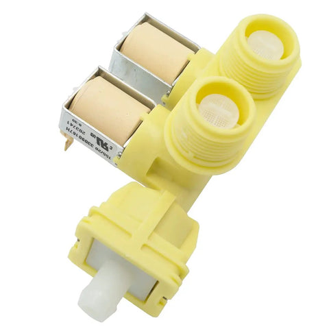 Top Load Washer Water Inlet Mix Valve Replacement 110 127V GHT Fits Commercial Washers AP6873906, yellow plastic housing
